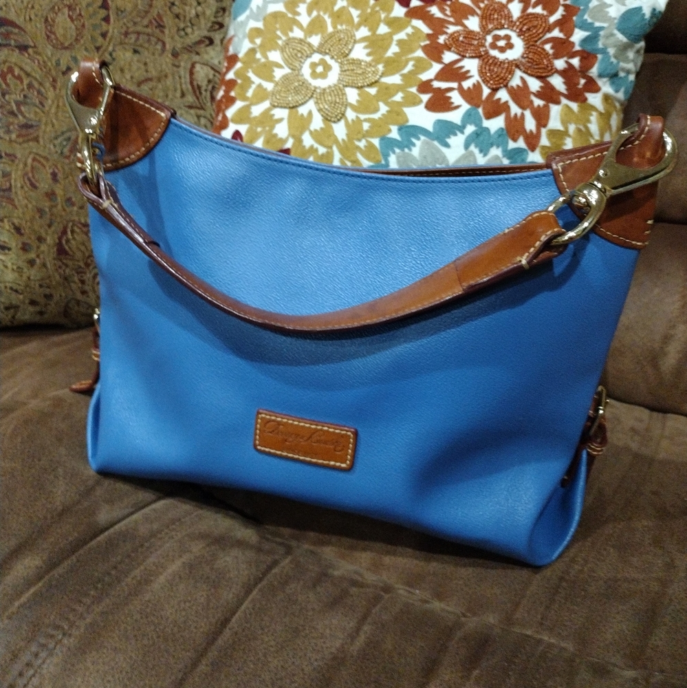 Dooney & Bourke Sac Hobo Demin Blue PVC Leather trim